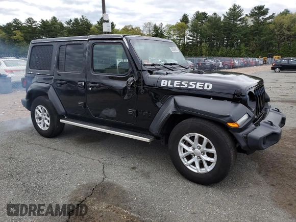 2023 Jeep Wrangler Sport S with VIN 1C4HJXDN6PW618252, listed as a Copart auction lot 55939455 with 69,681 mi miles and Salvage title. Bid and sale history available at DreamBid. Image 4.
