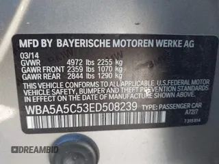2014 BMW 5 Series 528i with VIN WBA5A5C53ED508239, listed as a IAAI auction lot 40631499 with Not Provided miles and . Bid and sale history available at DreamBid. Image 9.