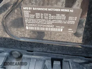 2015 BMW X5 sDrive35i with VIN 5UXKR2C50F0H39042, listed as a IAAI auction lot 42027819 with 152,239 mi miles. Bid and sale history available at carsss.com. Image 9.