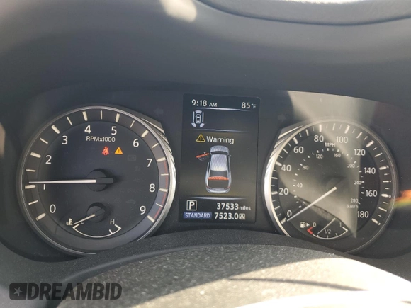 2021 Infiniti Q50 Luxe with VIN JN1EV7BR3MM752434, listed as a Copart auction lot 61428725 with 37,533 mi miles and Salvage title. Bid and sale history available at DreamBid. Image 9.