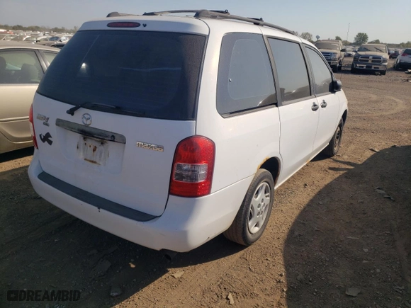 2001 Mazda MPV DX with VIN JM3LW28G010206405, listed as a Copart auction lot 75620144 with 124,517 mi miles and Clean Title. Bid and sale history available at carsss.com. Image 3.