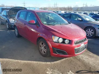 2014 Chevrolet Sonic LT with VIN 1G1JC6SH6E4215294, listed as a IAAI auction lot 41282441 with 107,583 mi miles. Bid and sale history available at carsss.com. Image 1.