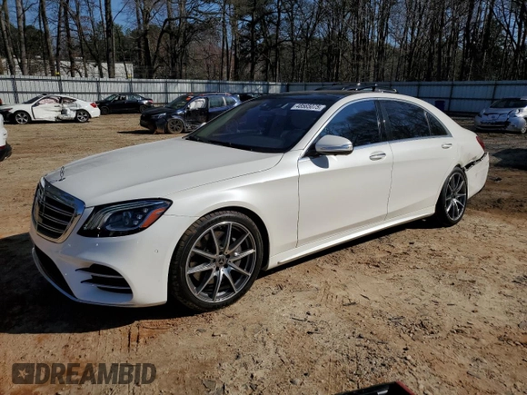 2018 Mercedes-Benz S 450 with VIN WDDUG6GB7JA396548, listed as a Copart auction lot 48565075 with 43,954 mi miles and Salvage Title. Bid and sale history available at carsss.com. Image 1.