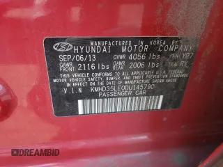 2013 Hyundai Elantra GT with VIN KMHD35LE0DU145790, listed as a Copart auction lot 80953214 with 190,730 mi miles and Salvage Title. Bid and sale history available at carsss.com. Image 13.