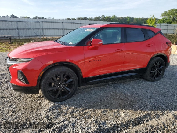 2019 Chevrolet Blazer RS with VIN 3GNKBERS7KS687307, listed as a Copart auction lot 55068695 with 106,875 mi miles and Salvage title. Bid and sale history available at DreamBid. Image 1.