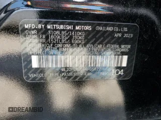 2023 Mitsubishi Mirage ES z VIN ML32FUFJ0PHF05827, wystawiony jako Copart lot #50081475 z przebiegiem 71 445 mil mil oraz Szkoda całkowita • Salvage title. Historia ofert i sprzedaży dostępna na DreamBid. Obrazek 12.
