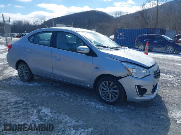 2019 Mitsubishi Mirage G4 SE with VIN ML32F4FJ4KHF11378, listed as a IAAI auction lot 41632278 with 63,395 mi miles. Bid and sale history available at carsss.com. Image 1.