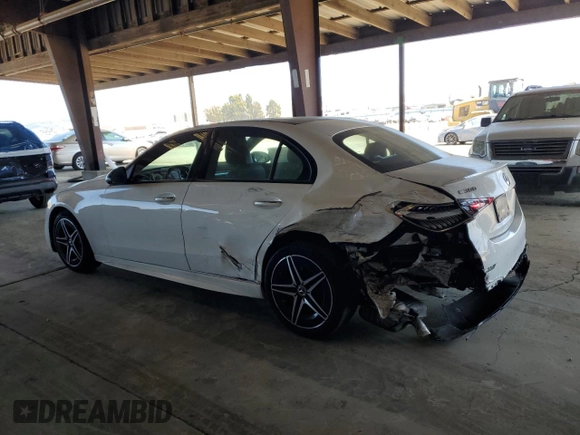 2023 Mercedes-Benz C 300 with VIN W1KAF4GB3PR127824, listed as a Copart auction lot 55670165 with 26,810 mi miles and Salvage title. Bid and sale history available at DreamBid. Image 2.