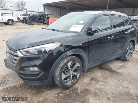 2016 Hyundai Tucson Eco with VIN KM8J3CA25GU257036, listed as a IAAI auction lot 41453539 with 68,235 mi miles. Bid and sale history available at carsss.com. Image 18.