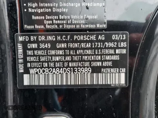 2013 Porsche Boxster S with VIN WP0CB2A84DS133989, listed as a Copart auction lot 78862314 with 78,246 mi miles and Salvage Title. Bid and sale history available at carsss.com. Image 12.