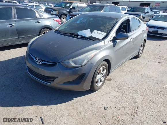 2014 Hyundai Elantra SE with VIN 5NPDH4AE4EH515489, listed as a IAAI auction lot 41702399 with 107,716 mi miles. Bid and sale history available at carsss.com. Image 2.