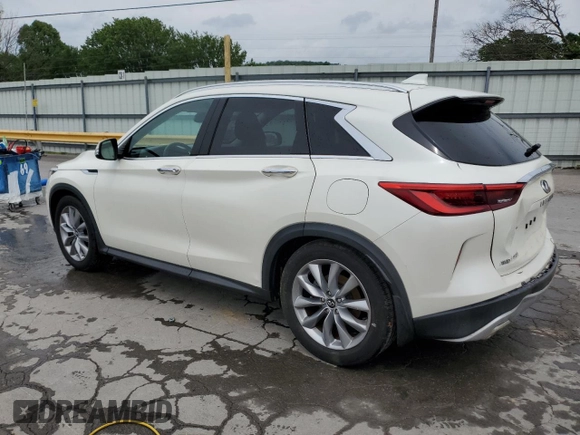 2019 Infiniti QX50 Essential z VIN 3PCAJ5M33KF146674, wystawiony jako Copart lot #57077965 z przebiegiem 73 185 mil mil oraz Szkoda całkowita • Salvage title. Historia ofert i sprzedaży dostępna na DreamBid. Obrazek 2.
