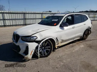 2022 BMW X3 M40i with VIN 5UX83DP08N9J69708, listed as a Copart auction lot 48850515 with 0 mi miles and Salvage Title. Bid and sale history available at carsss.com. Image 1.