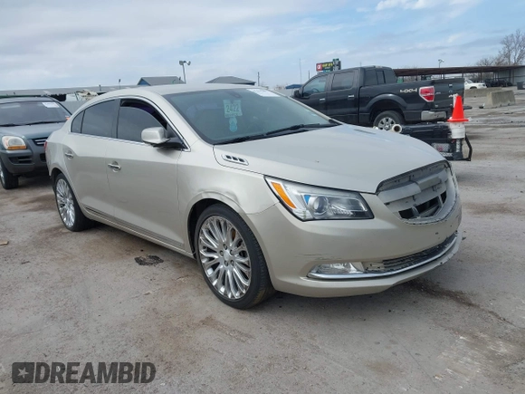 2014 Buick LaCrosse Premium II with VIN 1G4GF5G38EF253691, listed as a IAAI auction lot 41411307 with 141,863 mi miles and . Bid and sale history available at DreamBid. Image 1.