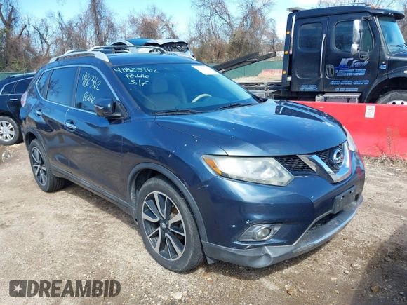 2014 Nissan Rogue S with VIN 5N1AT2MV2EC863123, listed as a IAAI auction lot 41823162 with 158,551 mi miles. Bid and sale history available at carsss.com. Image 1.