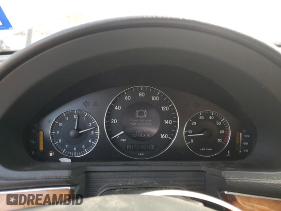 2003 Mercedes-Benz E-Class 3.2L with VIN WDBUF65J23A136020, listed as a Copart auction lot 72841244 with 172,182 mi miles and Salvage Title. Bid and sale history available at carsss.com. Image 9.