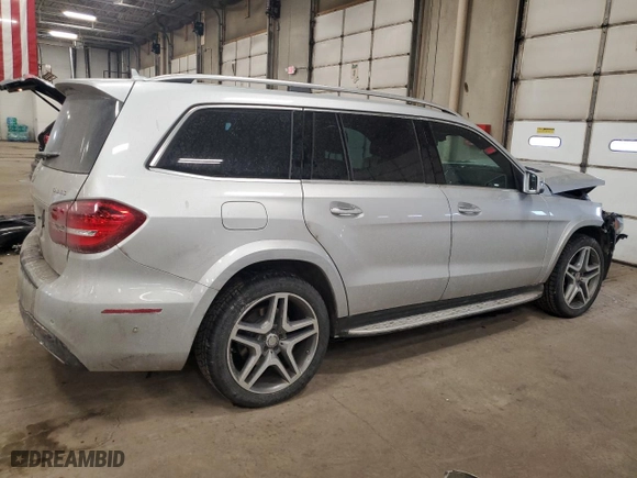 2017 Mercedes-Benz GLS with VIN 4JGDF7DE5HA799113, listed as a Copart auction lot 43939175 with 91,515 mi miles and Salvage Title. Bid and sale history available at carsss.com. Image 3.