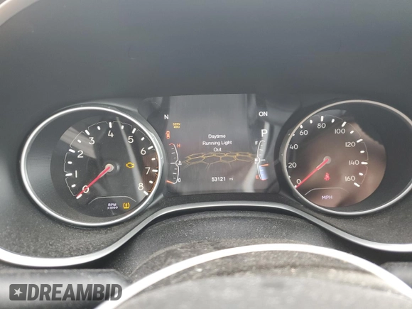 2019 Jeep Compass Latitude with VIN 3C4NJDBB1KT850900, listed as a Copart auction lot 48796895 with 53,121 mi miles and Salvage Title. Bid and sale history available at carsss.com. Image 9.