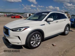 2021 Infiniti QX50 Luxe with VIN 3PCAJ5BA1MF101611, listed as a Copart auction lot 61969325 with 43,784 mi miles and Salvage title. Bid and sale history available at DreamBid. Image 1.