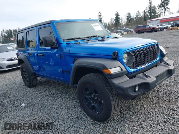 2024 Jeep Wrangler Willys with VIN 1C4PJXDG6RW287267, listed as a IAAI auction lot 41981301 with 8,996 mi miles and . Bid and sale history available at carsss.com. Image 1.