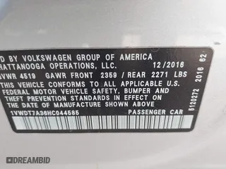 2017 Volkswagen Passat R-Line w/Comfort Pkg with VIN 1VWDT7A36HC044585, listed as a IAAI auction lot 41888249 with 84,468 mi miles. Bid and sale history available at carsss.com. Image 9.