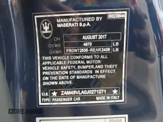 2018 Maserati GranTurismo Sport with VIN ZAM45VLA0J0271271, listed as a Copart auction lot 74137254 with Not provided miles and Non repairable. Bid and sale history available at DreamBid. Image 13.
