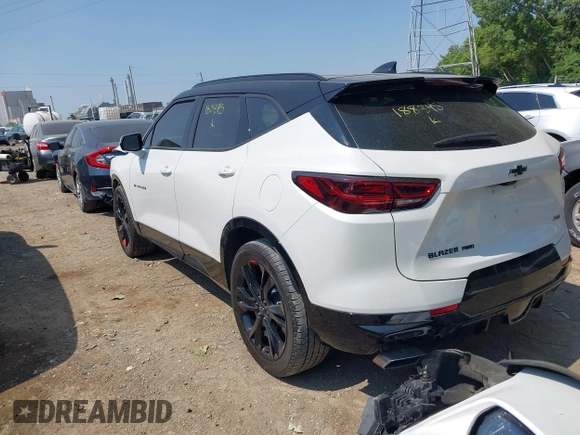 2024 Chevrolet Blazer RS with VIN 3GNKBKRS6RS188345, listed as a IAAI auction lot 42396159 with 24,813 mi miles and . Bid and sale history available at DreamBid. Image 3.
