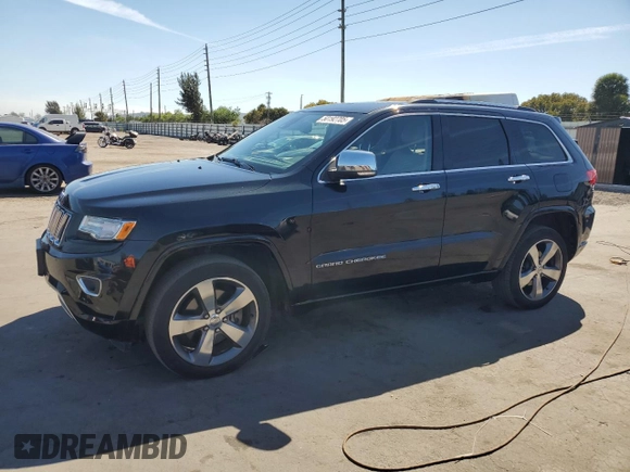 2015 Jeep Grand Cherokee Overland with VIN 1C4RJFCT6FC628729, listed as a Copart auction lot 50192705 with 106,102 mi miles and Salvage Title. Bid and sale history available at carsss.com. Image 1.