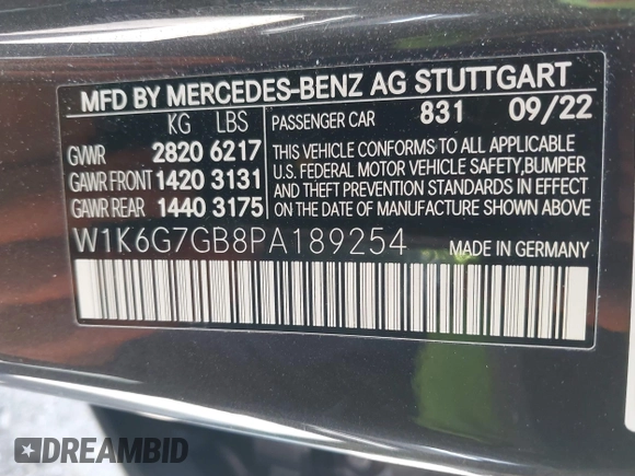 2023 Mercedes-Benz S 580 z VIN W1K6G7GB8PA189254, wystawiony jako IAAI lot #41934572 z przebiegiem 32 213 mil mil oraz . Historia ofert i sprzedaży dostępna na DreamBid. Obrazek 9.