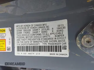 2024 Honda Civic Sport with VIN 2HGFE2F54RH502871, listed as a IAAI auction lot 41839206 with 36,277 mi miles and . Bid and sale history available at DreamBid. Image 9.