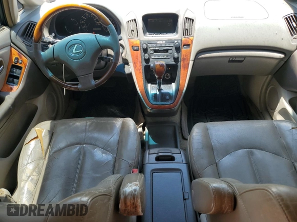 2003 Lexus RX 300 with VIN JTJGF10U430153066, listed as a Copart auction lot 57409455 with 152,343 mi miles and Salvage title. Bid and sale history available at DreamBid. Image 8.