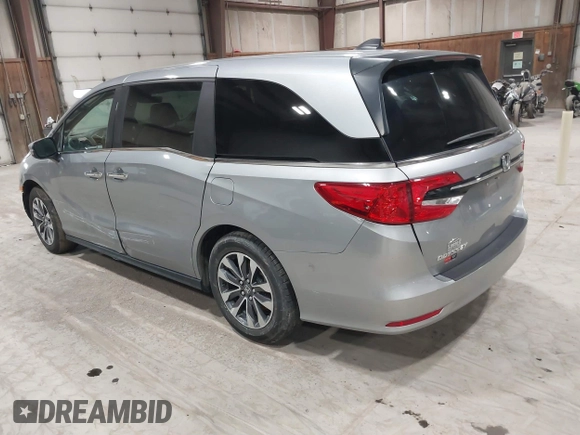 2024 Honda Odyssey EX-L with VIN 5FNRL6H68RB058253, listed as a IAAI auction lot 41721587 with 22,522 mi miles and . Bid and sale history available at DreamBid. Image 3.