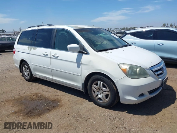 2007 Honda Odyssey EX with VIN 5FNRL38487B075936, listed as a IAAI auction lot 42052061 with 188,279 mi miles and . Bid and sale history available at DreamBid. Image 1.