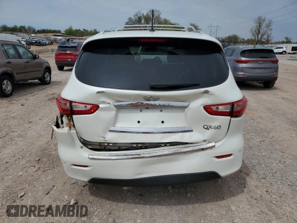 2015 Infiniti QX60 with VIN 5N1AL0MM5FC550158, listed as a Copart auction lot 50143745 with 142,543 mi miles and Salvage title. Bid and sale history available at DreamBid. Image 6.