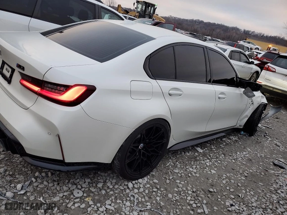 2023 BMW M3 Competition xDrive with VIN WBS43AY05PFP19411, listed as a Copart auction lot 85955874 with 18,709 mi miles and Salvage Title. Bid and sale history available at carsss.com. Image 3.