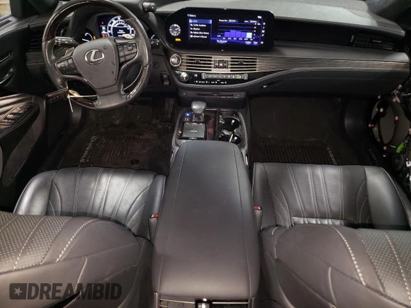 2022 Lexus LS with VIN JTHD51GFXN5010742, listed as a Copart auction lot 48202395 with 13,389 mi miles and Salvage Title. Bid and sale history available at carsss.com. Image 8.