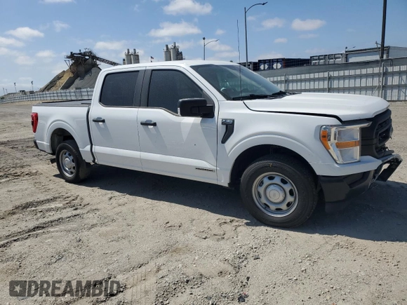 2021 Ford F-150 XL with VIN 1FTFW1CD3MFA73346, listed as a Copart auction lot 53357055 with 46,000 mi miles and Salvage title. Bid and sale history available at DreamBid. Image 4.