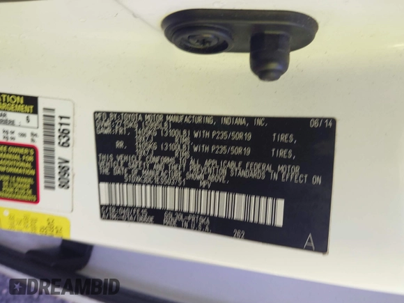 2014 Toyota Sienna SE with VIN 5TDXK3DC1ES503751, listed as a IAAI auction lot 41709975 with 229,771 mi miles and . Bid and sale history available at DreamBid. Image 9.