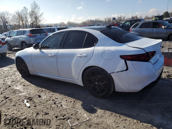 2020 Alfa Romeo Giulia Ti Sport with VIN ZARFAMBN8L7634911, listed as a Copart auction lot 80492774 with 21,056 mi miles and Salvage title. Bid and sale history available at DreamBid. Image 2.