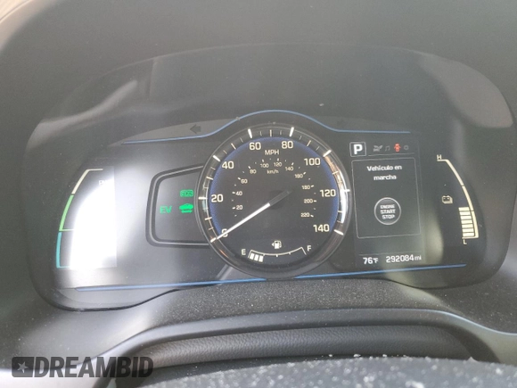 2017 Hyundai Ioniq Blue with VIN KMHC65LC2HU048114, listed as a Copart auction lot 77302014 with 292,084 mi miles and Salvage Title. Bid and sale history available at DreamBid. Image 9.