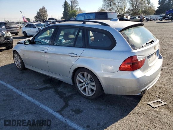 2007 BMW 3 Series 328i with VIN WBAVS13597FV95030, listed as a Copart auction lot 87953205 with 0 mi miles and Salvage Title. Bid and sale history available at carsss.com. Image 2.