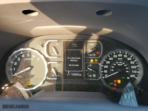 2019 Toyota Tundra 4WD SR5 with VIN 5TFHY5F17KX802595, listed as a Copart auction lot 48788035 with 139,928 mi miles and Salvage Title. Bid and sale history available at carsss.com. Image 9.