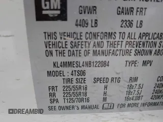 2022 Buick Encore GX Select with VIN KL4MMESL4NB122084, listed as a IAAI auction lot 42113636 with 29,629 mi miles and . Bid and sale history available at DreamBid. Image 9.