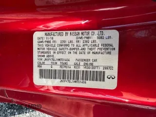2017 Infiniti Q60 Red Sport 400 с VIN JN1FV7EL1HM701404, выставлен на аукционе Copart как лот 60776525 с пробегом 53 724 миль миль и Чистый • Clean title. История ставок и продаж доступна на DreamBid. Изображение 10.