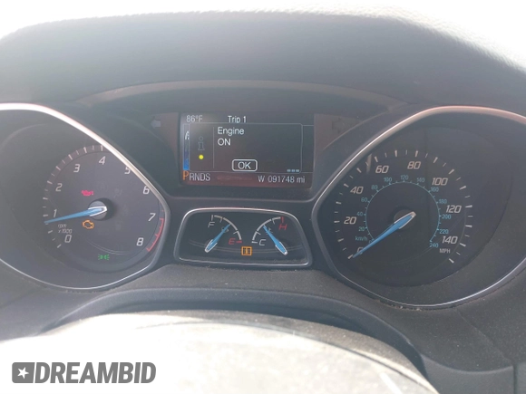 2014 Ford Focus Titanium with VIN 1FADP3J21EL299718, listed as a IAAI auction lot 41788080 with 91,748 mi miles. Bid and sale history available at carsss.com. Image 7.