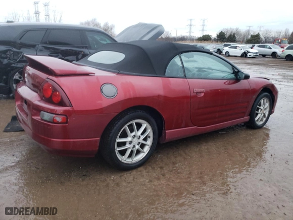 2001 Mitsubishi Eclipse GT with VIN 4A3AE55H31E002215, listed as a Copart auction lot 43162935 with 168,713 mi miles and Salvage Title. Bid and sale history available at carsss.com. Image 3.