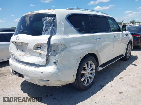 2014 Infiniti QX80 with VIN JN8AZ2NF6E9553827, listed as a IAAI auction lot 42228458 with 167,945 mi miles and . Bid and sale history available at DreamBid. Image 4.