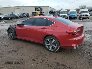 2021 Acura TLX w/Advance Package with VIN 19UUB5F67MA009722, listed as a Copart auction lot 43056775 with 27,394 mi miles and Salvage Title. Bid and sale history available at carsss.com. Image 2.