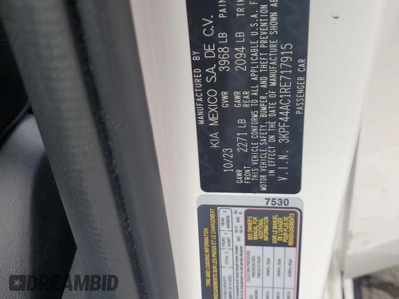 2024 Kia Forte GT with VIN 3KPF44AC1RE717915, listed as a Copart auction lot 47100775 with 31,568 mi miles and Salvage Title. Bid and sale history available at carsss.com. Image 14.