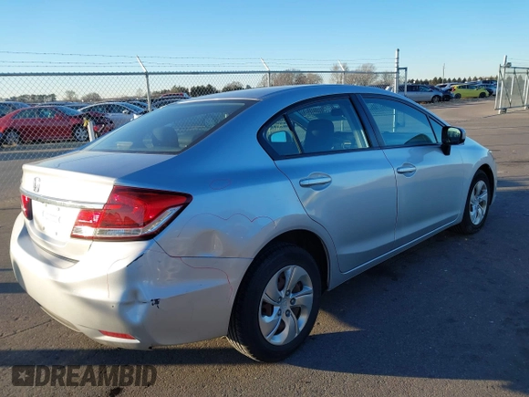 2014 Honda Civic Sedan LX with VIN 19XFB2F57EE083346, listed as a IAAI auction lot 41265072 with 164,121 mi miles. Bid and sale history available at carsss.com. Image 4.